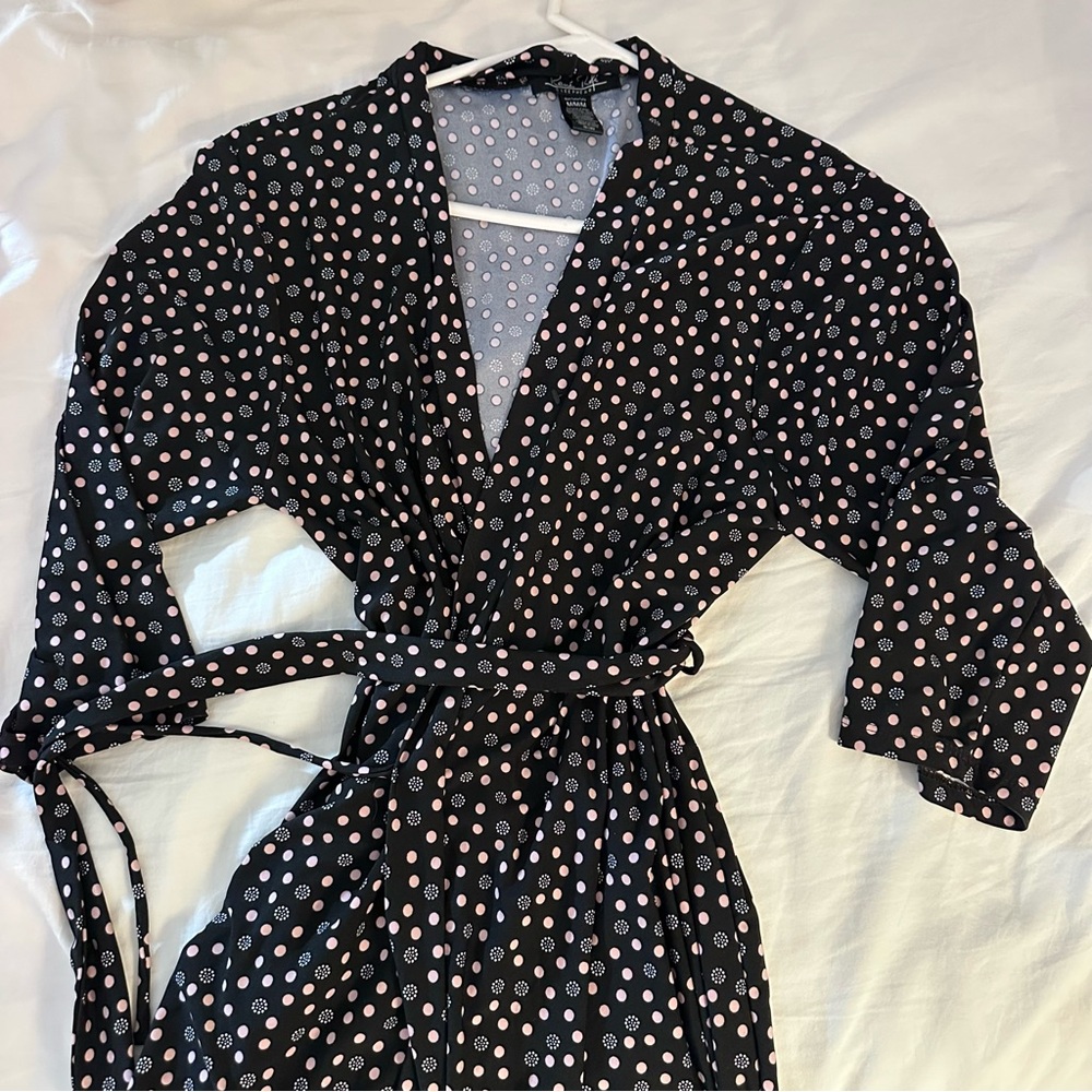 Karen Neuburger Black and Pink Polka Dot Sleepwear